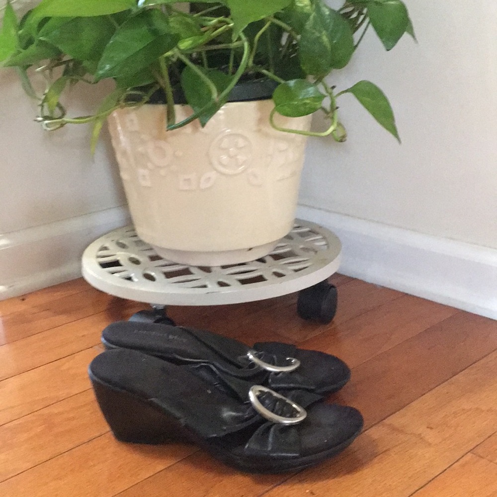 Black wedge heels size 5